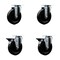 Service Caster 5'' Hard Rubber Wheel Swivel Top Plate Caster Set with 2 Posi Brakes, 4PK SCC-20S514-HRS-2-PLB-2 - alternate 1
